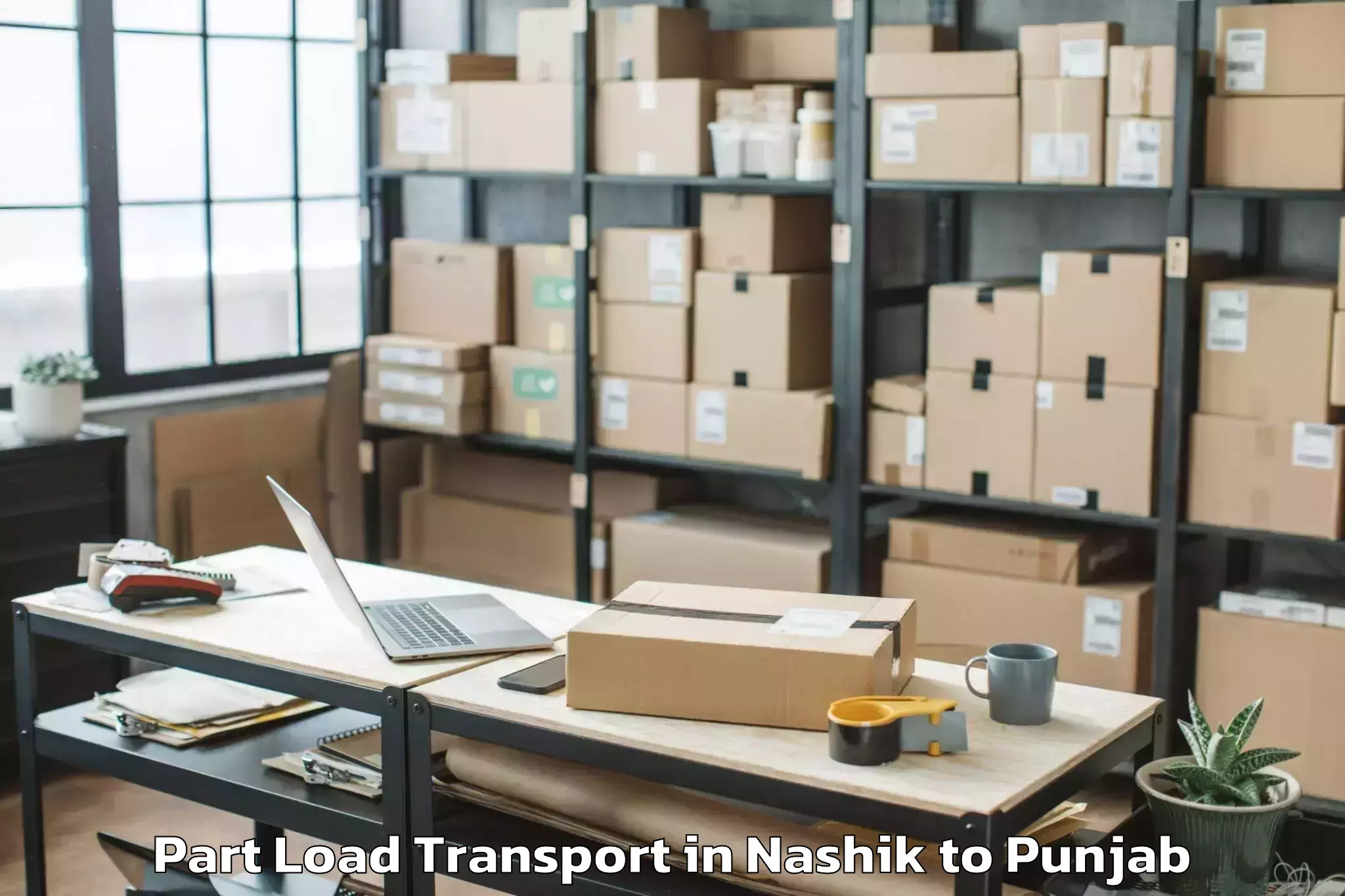 Leading Nashik to Qadian Part Load Transport Provider